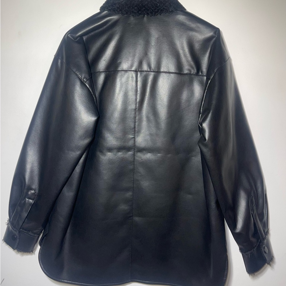 Forever 21 Black Faux Quilted Leather Jacket - Picture 2 of 4